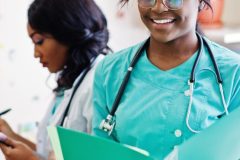 Two african american pharmacist working in drugstore at hospital pharmacy. African healthcare.