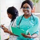 Two african american pharmacist working in drugstore at hospital pharmacy. African healthcare.