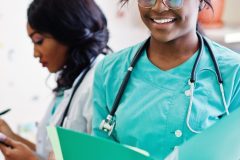Two african american pharmacist working in drugstore at hospital pharmacy. African healthcare.