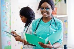 Two african american pharmacist working in drugstore at hospital pharmacy. African healthcare.
