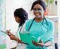 Two african american pharmacist working in drugstore at hospital pharmacy. African healthcare.